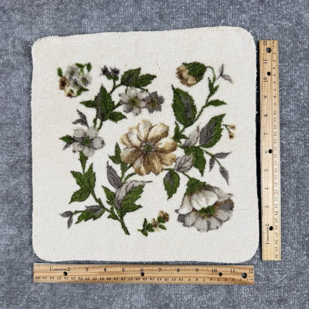 Vintage Cannon Bath Towel and‎ Washcloth Set Beige Brown Floral